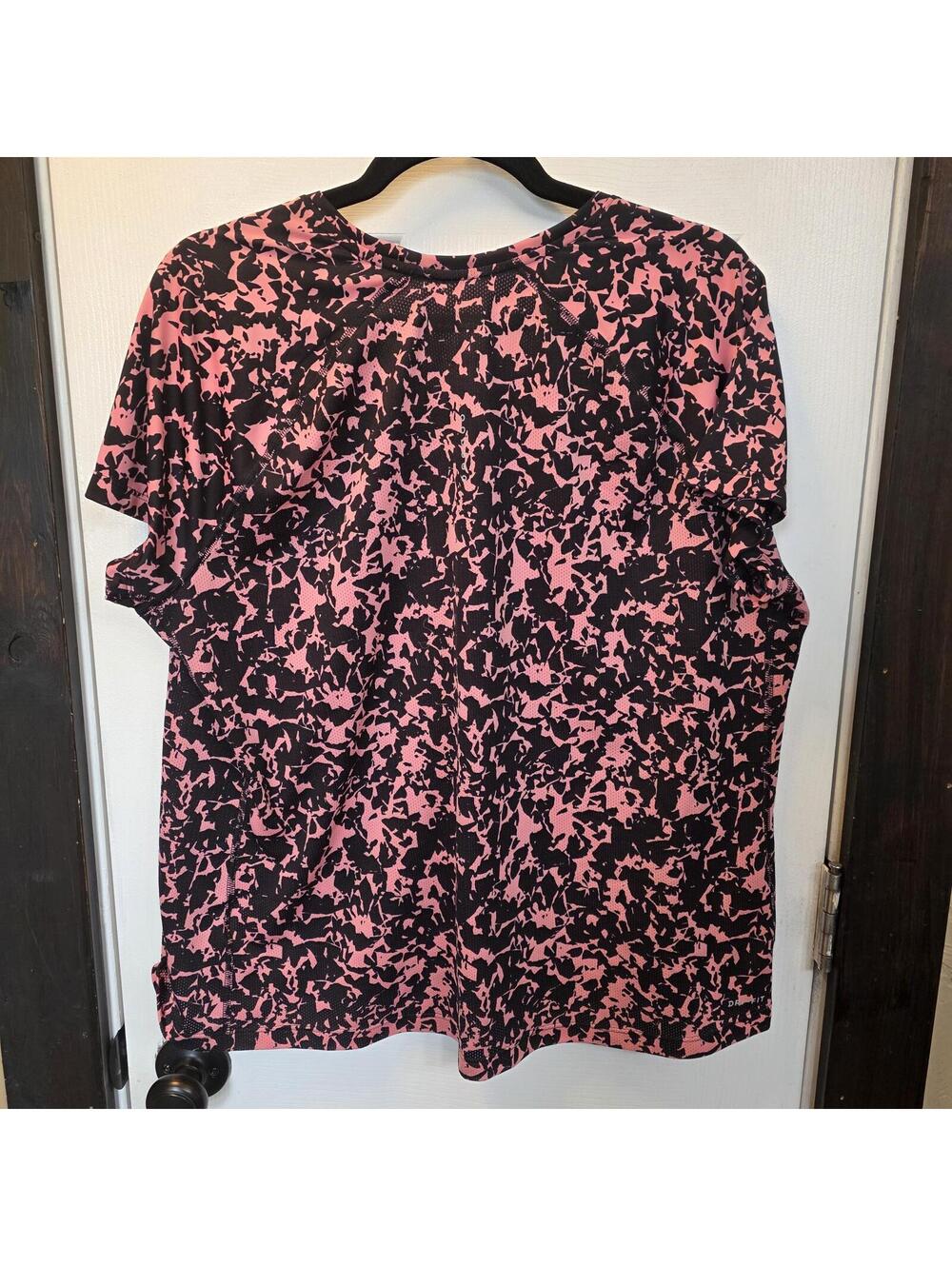 Nike Women's Running Dri-Fit Short Sleeve Shirt 2X- Pink & Black - Picture 4 of 7